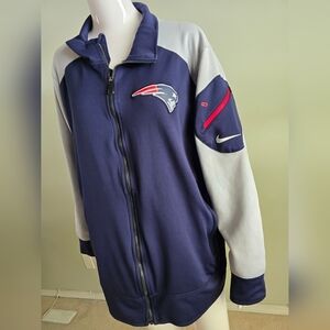 New England Patriots Logo NFL Nike Dri-Fit Zip Up Jacket Sweater Mens Size XL